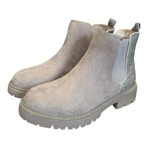 NWOT STEVE MADDEN | Girls Jhowl Boot Shimmer Tan Purple Tan Winter Boot 3 - Picture 2 of 10